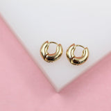 Small Rounded Thick Huggies Earrings (L177A)