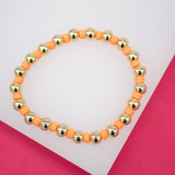 12 Colors Gold Bead Bracelet Polymer Clay Disc (I3)