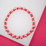 12 Colors Gold Bead Bracelet Polymer Clay Disc (I3)