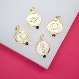 18K Gold Filled Medicine, Justice, Nurse, Engineering Pendant Charms With CZ Stone