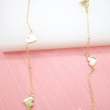 18K Gold Filled Dainty Rolo Heart Chain Necklace (G57)