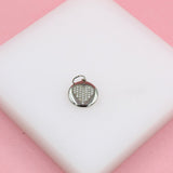 18K Rhodium Filled Heart Pendant Love Charm With CZ Stones