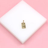 18K Gold Filled Evil Eye Sun Moon Tag Pendant