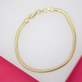 18K Gold Filled 3mm Slinky Snake Chain Bracelet (I9)