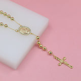 Catholic Bead Rosary with Designed Crucifix and Milagros Charm (F32A)