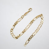 18K Gold Filled Figaro 4mm Link Chain Bracelet (I480) (E251)
