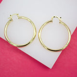 18K Gold Filled 6mm Thin Lever Back Hoop Earrings