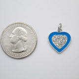 Dainty 18k Gold Fill Purple Blue Teal White Heart Charm CZ Micro Pave Heart