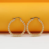 Gold Beaded Thin Latch Back Earrings (J138)(J139)