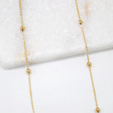 Diamond Cut Rolo Chain with Hollow Bead Charms