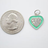 Dainty 18k Gold Fill Purple Blue Teal White Heart Charm CZ Micro Pave Heart