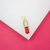 18K Gold Filled Enamel Pill Pendant With Micro Pave Cz stones