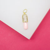 18K Gold Filled Enamel Pill Pendant With Micro Pave Cz stones
