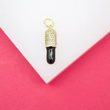 18K Gold Filled Enamel Pill Pendant With Micro Pave Cz stones