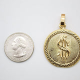 18k Gold Filled Unique Money Dollar Coin Medallion Medal Pendant (A128)
