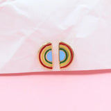 18K Gold Filled Rainbow Multicolor Stud Earrings