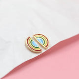 18K Gold Filled Rainbow Multicolor Stud Earrings