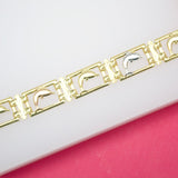 18K Gold Filled Three Toned Dolphin Bracelet