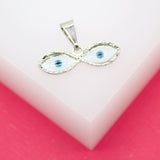 18K Gold Filled Small Evil Eyes Pendant Charms (A204)