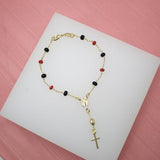 Gold Filled Virgin Mary & Cross Charm Bracelet