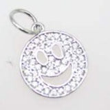 18K Gold Filled Happy Smile Face Charm Pendant With CZ Stones (A67A)