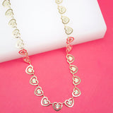 18K Gold Filled Dainty Designed Textured Heart Necklace (G187)