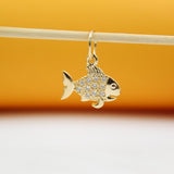 Gold Fish Pendant With Zirconia Stones For 18K Gold Filled Fish