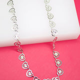 18K Gold Filled Dainty Designed Textured Heart Necklace (G187)