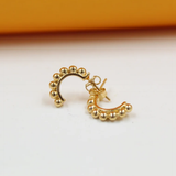 Gold Beaded Half Hoop Earrings
