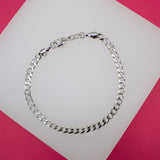 18K Rhodium Filled 4mm Cuban Link Bracelet (I282)