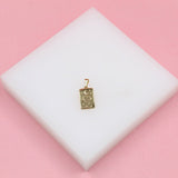 18K Gold Filled Heart Stars Moon Tag Pendant