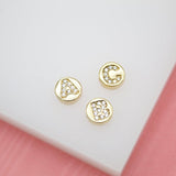 18K Gold Filled Initial Letter Name Pendants With CZ Stones