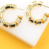 18K Gold Filled Thick Twisted Hoop Earrings (J228) (J230)