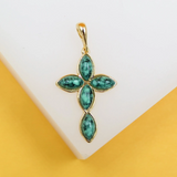 Jesus Crucifix Christian Cross Jadeite Stone Pendant