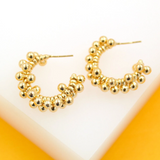 18k Gold Filled Beaded Push Back Wired Earrings (J225-227)