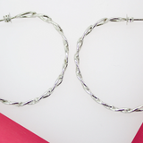 18K Rhodium Filled 5mm Slim Curb Cuban Open Hoops For Wholesale Jewelry & Earring Findings (K181)(K182)
