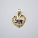 18K Gold Filled Elephant Heart Pendant