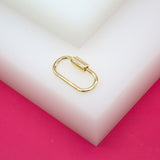 18K Gold Filled Oval Screw Carabiner Clasp (XX14)
