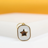 18K Gold Filled Enamel Pendant | Gold Star Charm Pendant (A216)
