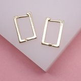 18K Gold Filled Rectangle Hoops Earrings | Rectangle Hoop Earrings