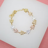 Multi-Toned Butterfly Dainty Charm Bracelet (I159)