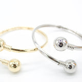 Wrist Cuff Bangle With Gold Ball (B50-51)
