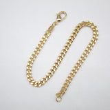 18K Gold Filled Cuban Link 4mm Chain Bracelet (I281)
