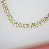 18K Gold Filled Adjustable Box Chain Dainty Bracelet With Small Round Clear CZ Stones
