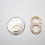 18K Gold Filled Soda Pull Tab With CZ Cubic Zirconia Stones (A235)