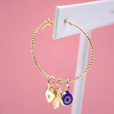 18K Gold Filled Evil Eye Hoop Dangle Earrings | Dainty Evil Eye Earrings