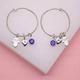 18K Gold Filled Evil Eye Hoop Dangle Earrings | Dainty Evil Eye Earrings