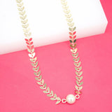 18K Gold Filled Rounded Arrow With Synthetic Pearl Choker (G8)