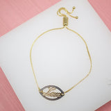 18K Gold Filled Love Adjustable Box Chain Bracelet