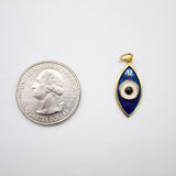 18K Gold Filled Oval Evil Eye Charm